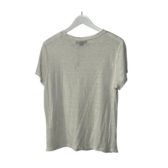 SANCTUARY TOP WOMENS SIZE LARGE 100% LINEN PERFECT TEE SHIRT WHITE NEW - Picture 5 of 12